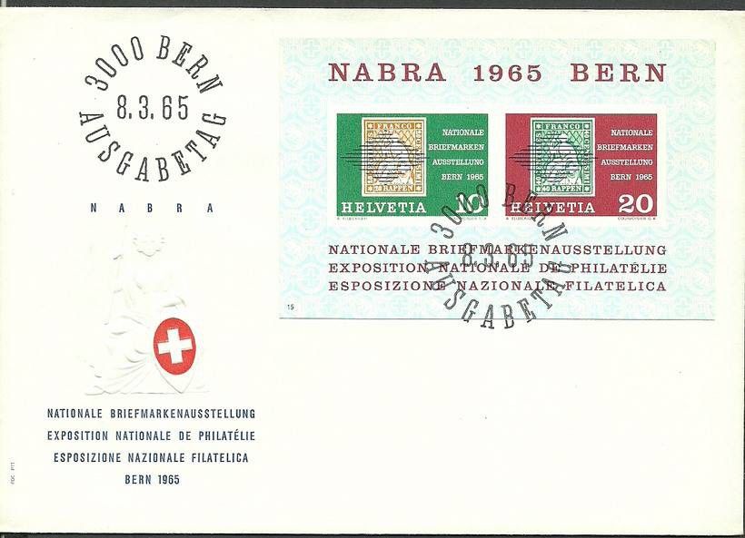 Znaczek Szwajcaria 1965 Mi bl 20 FDC