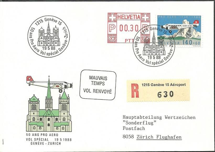Znaczek Szwajcaria 1988 Mi adr 1369 FDC