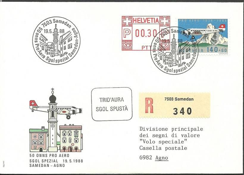 Znaczek Szwajcaria 1988 Mi adr 1369 FDC