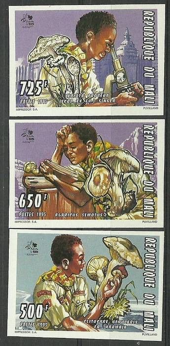 Znaczek Mali 1995 Mi 1354-1356B Czyste **