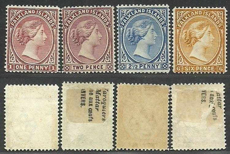 Znaczek Falklandy 1891 Mi 9-12 Czyste **