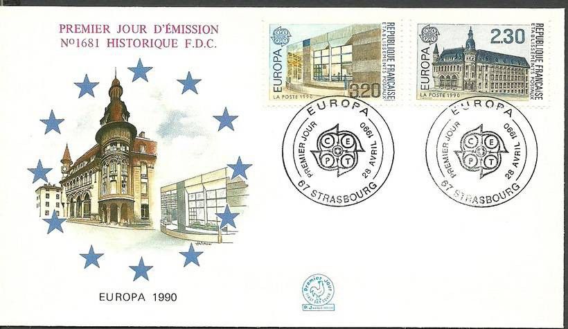 Znaczek Francja 1990 Mi 2770-2771 FDC