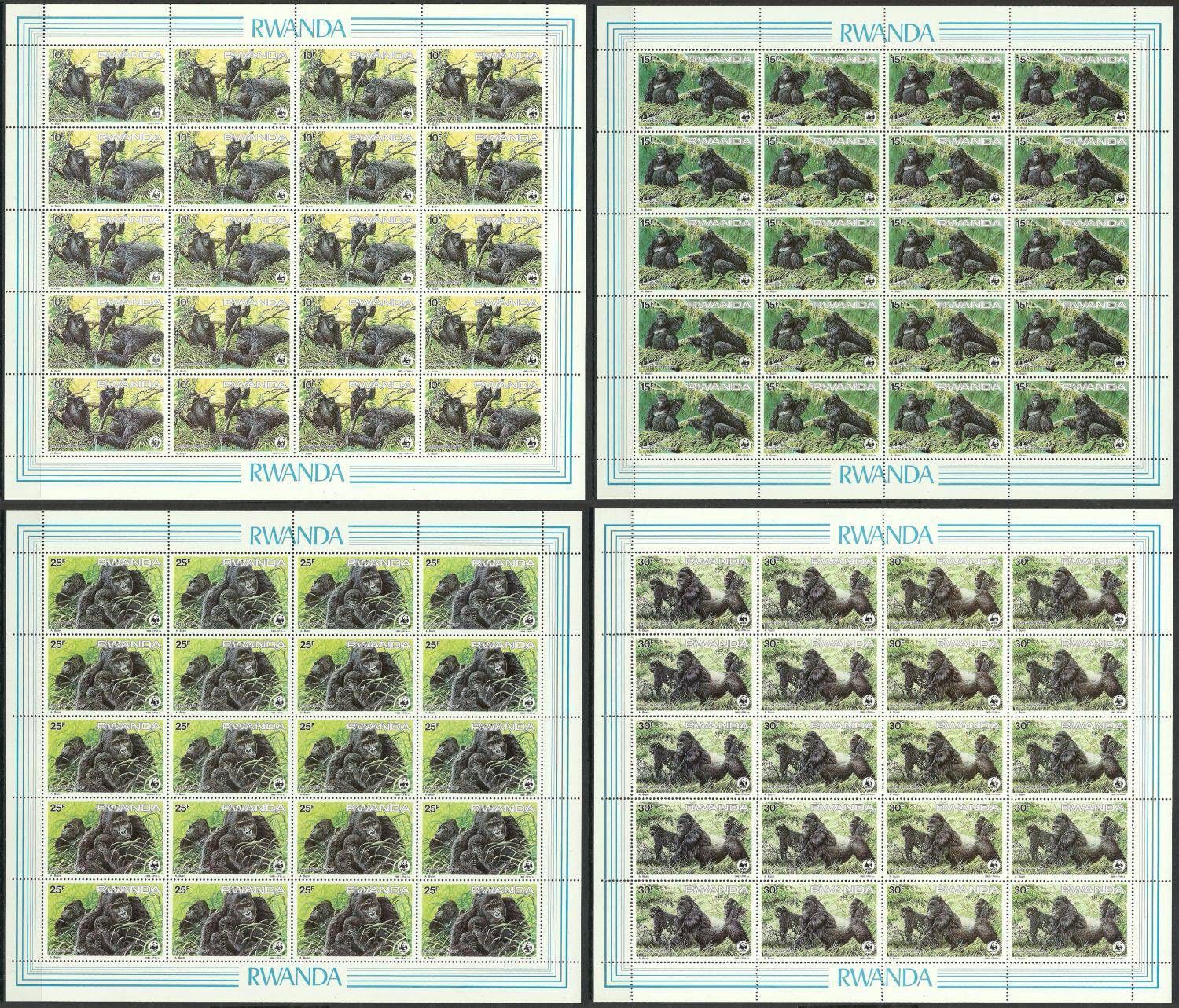 Znaczek Rwanda 1985 Mi ark 1292-1295 Czyste **