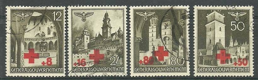 Znaczek Generalna Gubernia / GG 1940 Mi 52-55 Fi 52-55 Stemplowane