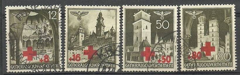 Znaczek Generalna Gubernia / GG 1940 Mi 52-55 Fi 52-55 Stemplowane