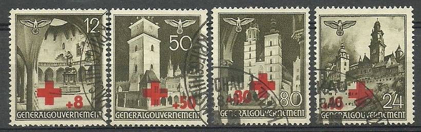 Znaczek Generalna Gubernia / GG 1940 Mi 52-55 Fi 52-55 Stemplowane