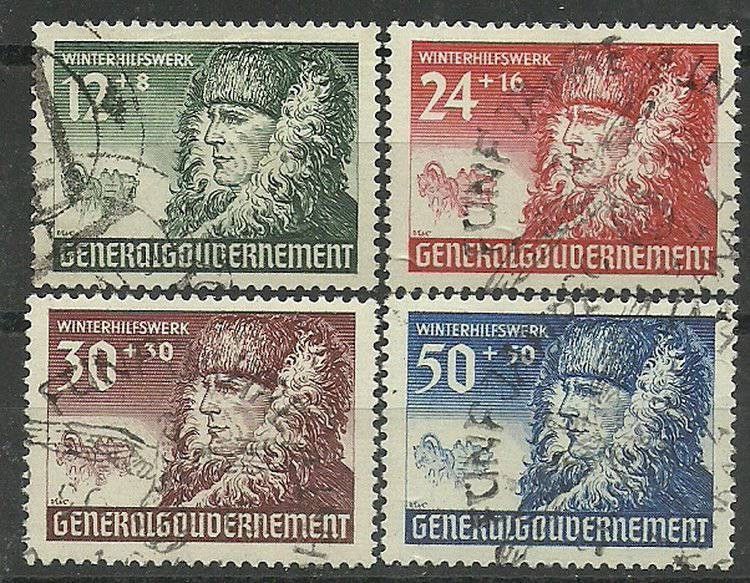 Znaczek Generalna Gubernia / GG 1940 Mi 59-62 Fi 59-62 Stemplowane