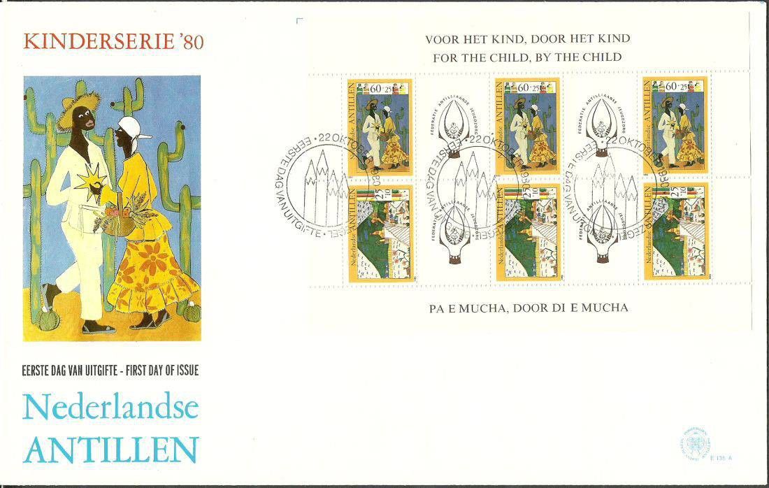Znaczek Antyle Holenderskie 1980 Mi bl 15 FDC