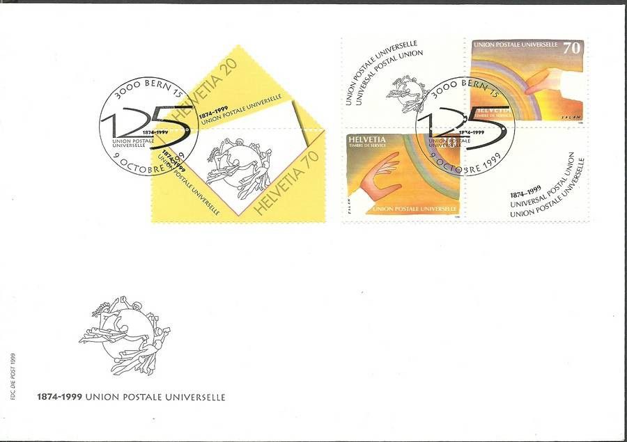 Znaczek Szwajcaria 1999 Mi 1690-1691+upu17-18 FDC