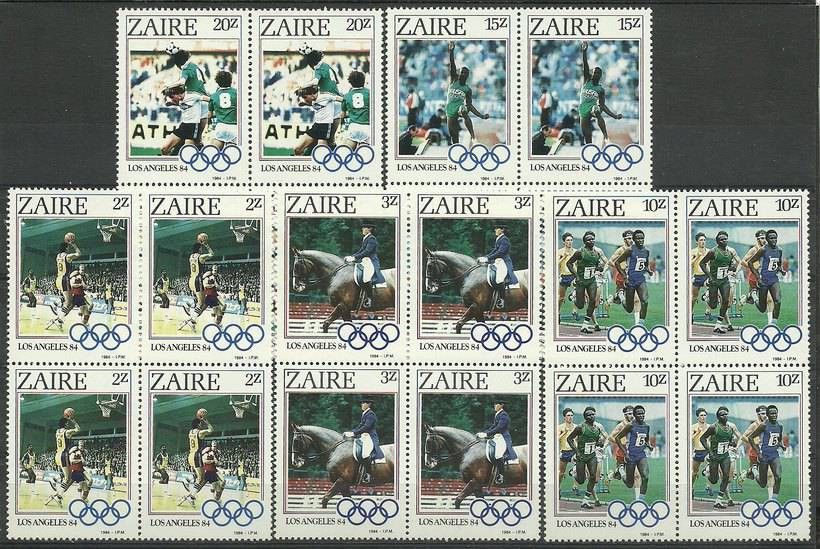 Znaczek Kongo Kinszasa / Zair 1984 Mi 861-865 Czyste **