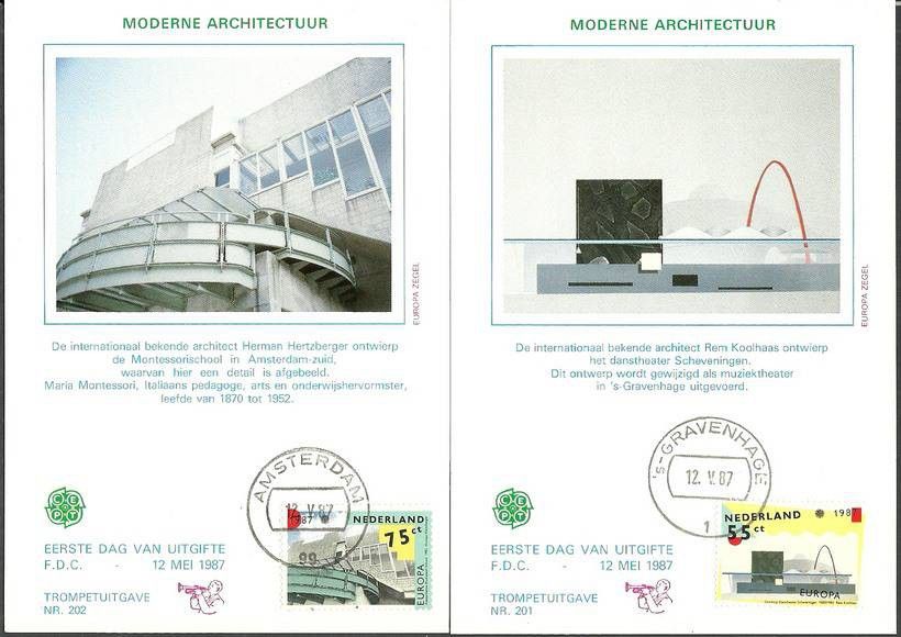 Znaczek Holandia 1987 Mi 1318-1319 Karta Max