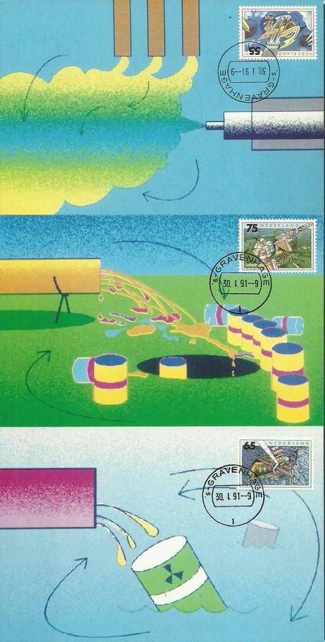 Znaczek Holandia 1991 Mi 1396-1398 Karta Max
