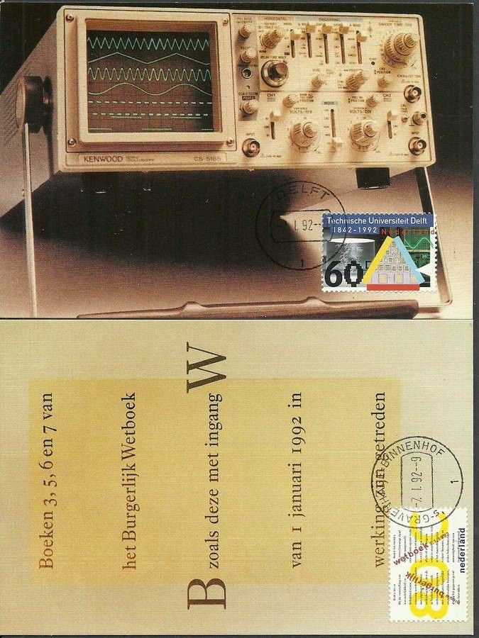 Znaczek Holandia 1992 Mi 1427-1428 Karta Max