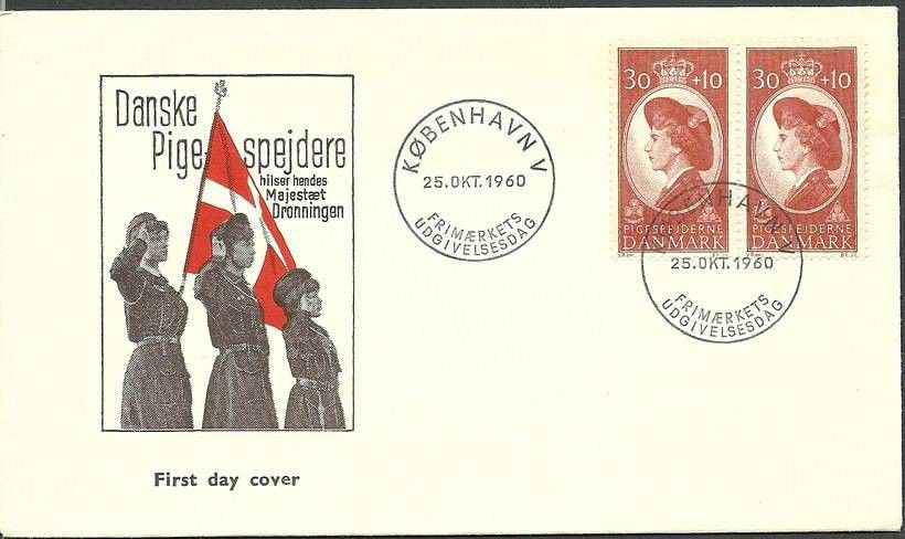 Znaczek Dania 1960 Mi 387 FDC