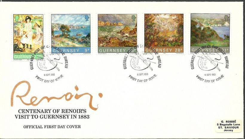 Znaczek Guernsey 1983 Mi adr 269-273 FDC
