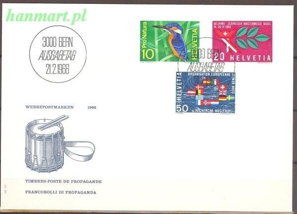 Znaczek Szwajcaria 1966 Mi 833-835 FDC