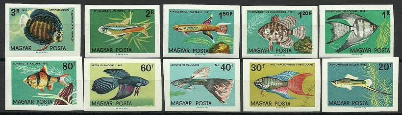 Znaczek Węgry 1962 Mi 1820-1829B Czyste **