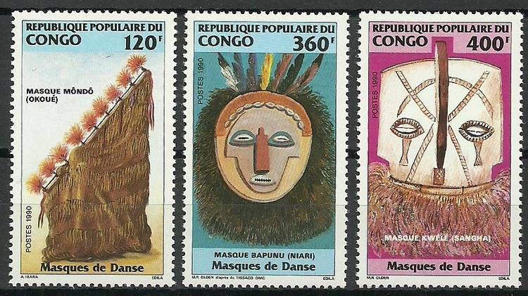Znaczek Kongo 1990 Mi 1194-1196 Czyste **