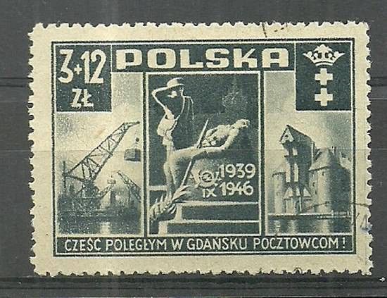 Znaczek Polska 1946 Mi 444 Fi 411 Stemplowane