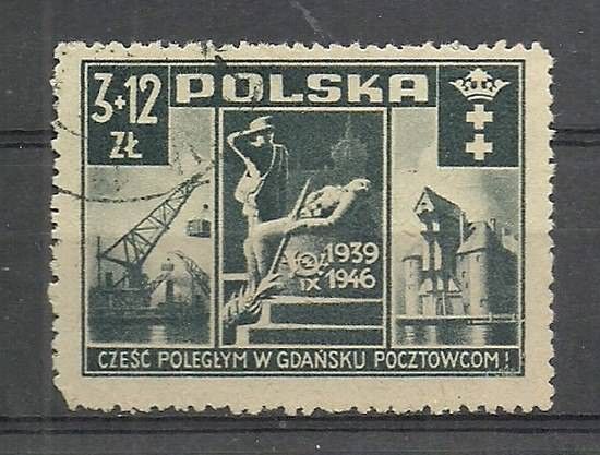 Znaczek Polska 1946 Mi 444 Fi 411 Stemplowane