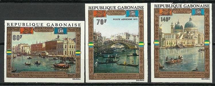 Znaczek Gabon 1972 Mi 456-458B Czyste **
