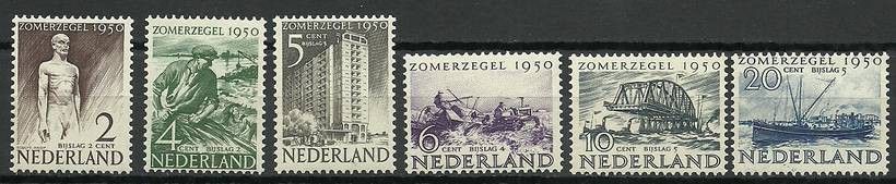 Znaczek Holandia 1950 Mi 552-557 Czyste **