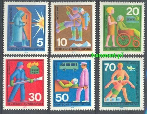 Znaczek Niemcy 1970 Mi 629-634 Czyste **