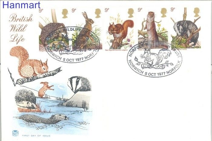Znaczek Wielka Brytania 1977 Mi 745-749 FDC