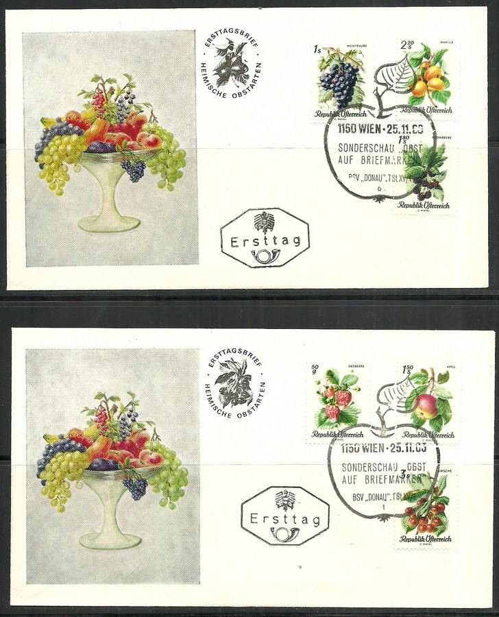 Znaczek Austria 1966 Mi 1223-1228 FDC