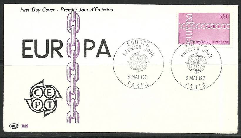 Znaczek Francja 1971 Mi 1749 FDC