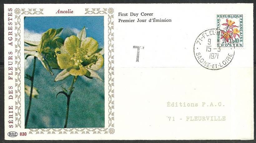 Znaczek Francja 1971 Mi por 105 FDC