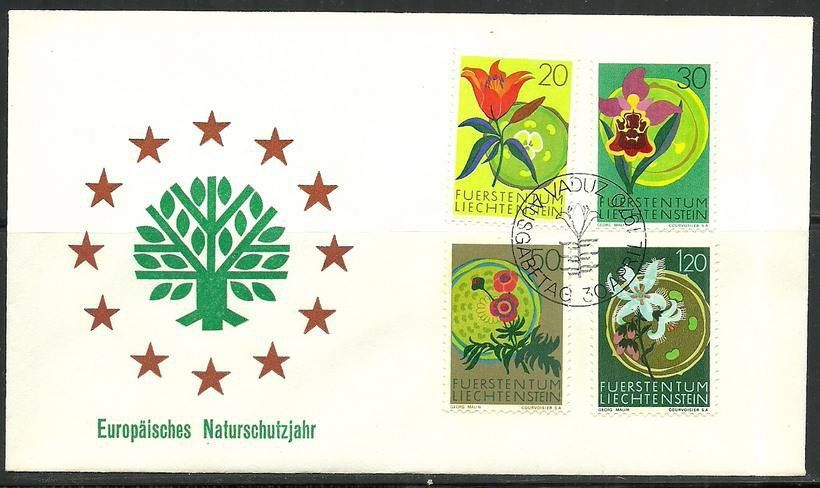 Znaczek Liechtenstein 1970 Mi 521-524 FDC