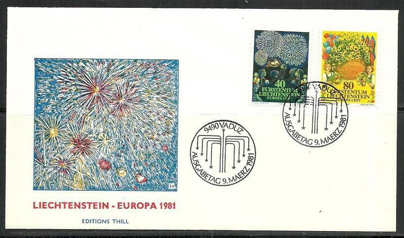 Znaczek Liechtenstein 1981 Mi 764-765 FDC
