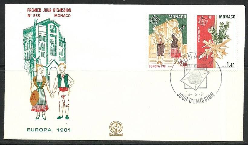 Znaczek Monako 1981 Mi 1473-1474 FDC