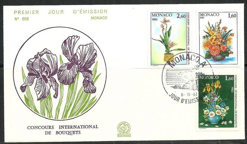 Znaczek Monako 1982 Mi 1558-1559+1560 FDC