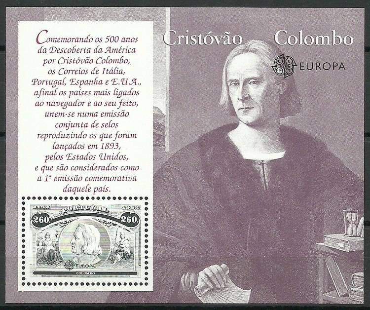 Znaczek Portugalia 1992 Mi bl 90 Czyste **