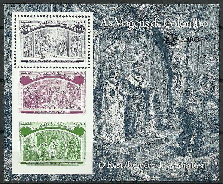 Znaczek Portugalia 1992 Mi bl 89 Czyste **