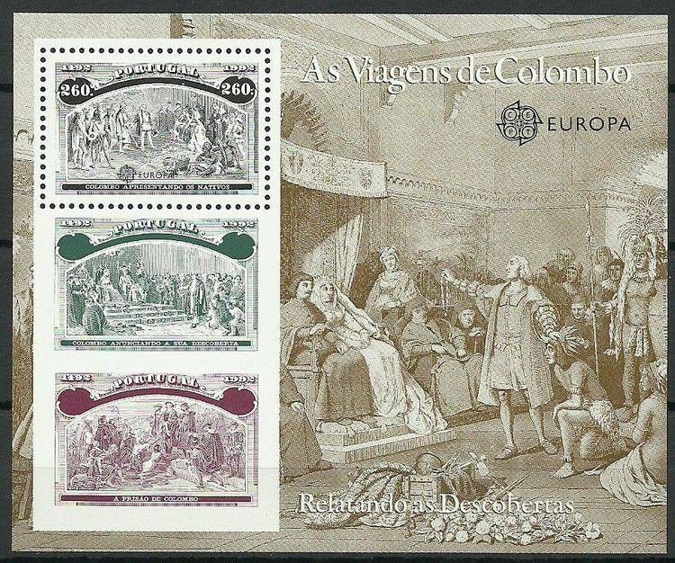 Znaczek Portugalia 1992 Mi bl 88 Czyste **