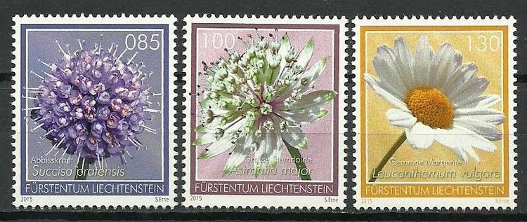 Znaczek Liechtenstein 2015 Mi 1755-1757 Czyste **