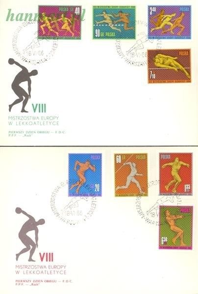 Znaczek Polska 1966 Mi 1680-1687 Fi 1532-1539 FDC