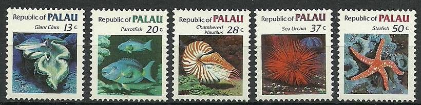 Znaczek Palau 1983 Mi 13-15+17-18 Czyste **