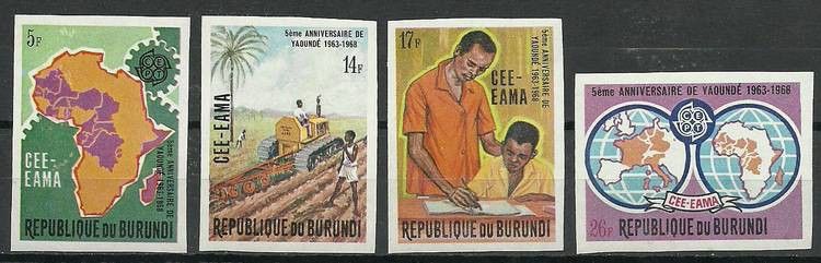Znaczek Burundi 1969 Mi 480-483B Czyste **