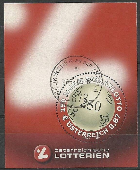 Znaczek Austria 2002 Mi bl 17 Stemplowane