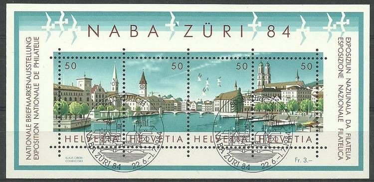 Znaczek Szwajcaria 1984 Mi bl 24 Stemplowane