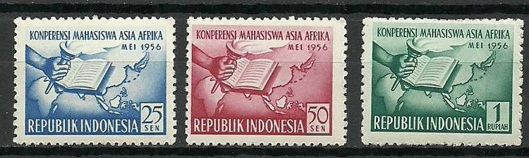 Znaczek Indonezja 1956 Mi 162-164 Czyste **