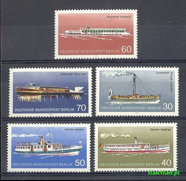 Znaczek Berlin Niemcy 1975 Mi 483-487 Czyste **