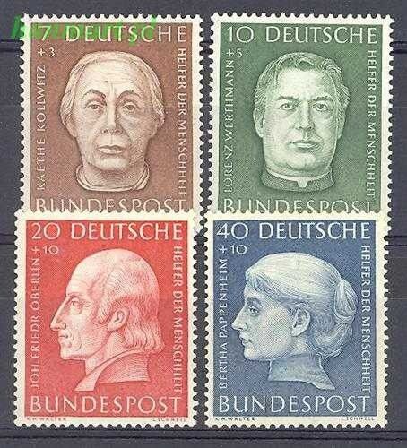 Znaczek Niemcy 1954 Mi 200-203 Czyste **