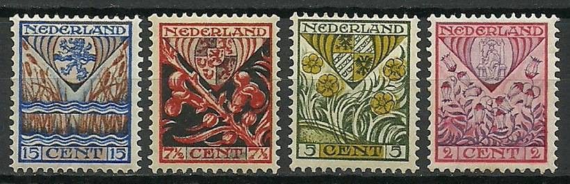 Znaczek Holandia 1927 Mi 201-204 Z podlepką *