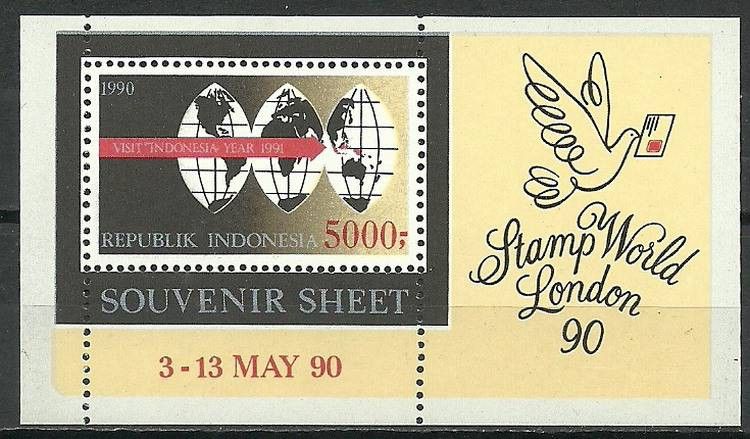 Znaczek Indonezja 1990 Mi bl 75 Czyste **