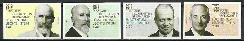 Znaczek Liechtenstein 2012 Mi 1618-1621B Czyste **